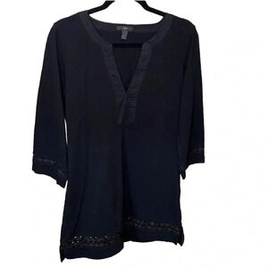 J. Crew Black Dress with Eyelet details Size L